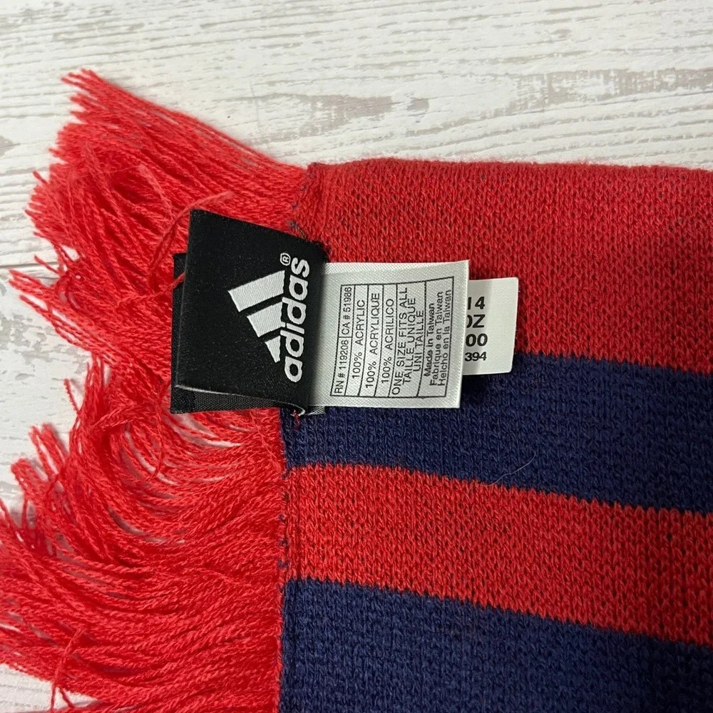 Adidas New York Red Bulls MLS Soccer Scarf Red Navy Blue Knit‎ 01/14 S300Z